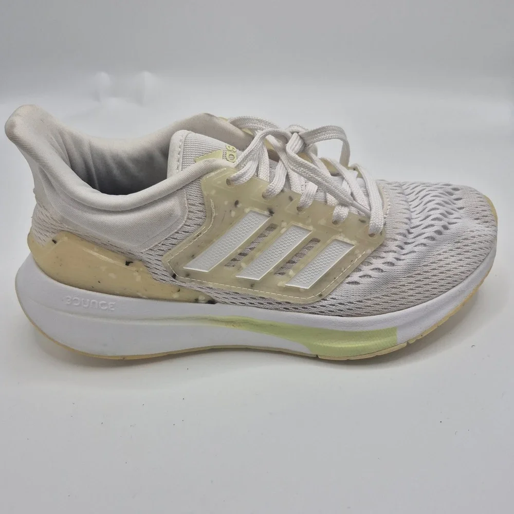 Adidas EQ21 Run White Cream Speckled Running Shoes GX6218 Mens 5 Womens 6